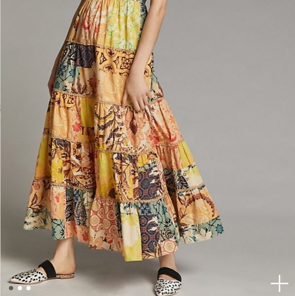 Anthro Geisha Designs Rosalinda Patchwork Maxi - Picture 2 of 5